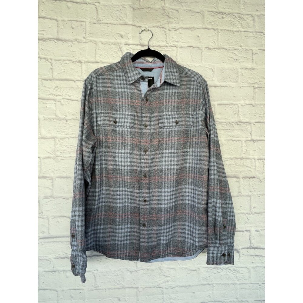 Marmot Jasper Midweight Flannel Shirt Medium Super Soft Long Sleeve Size Medium - Picture 2 of 14